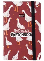 Скетчбук 117*180 64л "Гусики" 120г/м2, тв.обложка, резинка