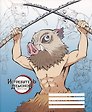 Тетрадь в клетку Demon Slayer, Inosuke Hashibira V2, 48 листов