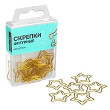 Скрепки фигурные «Звездочка», Глобус, 30 мм, 12 штук