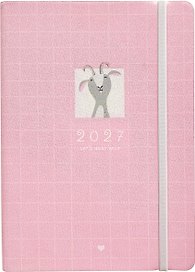Ежедневник дат. 2027г. А5 176л 140*200 "Goat" розовый, иск.кожа, мягк.переплет, карман, 2 ляссе, резинка, скругл.углы