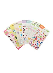 Наклейки объемные Романтические сердечки (2-141/01) (10 видов) (упаковка)