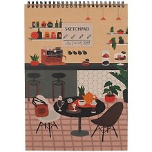 Скетчбук А4 40л "Coffee time", 120г/м2, обложка крафт картон, евроспираль