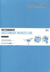 Скетчбук 17,6*25см 16л "SKETCHMARKER MARKER LINE", 160г/м2, мягк.обложка, цв.бирюзовый