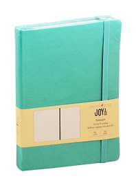 Книга для записей А5 96л кл. "JOY BOOK. Мятный сорбет" 7БЦ, иск.кожа, тонир.офсет, скругл.углы, ляссе