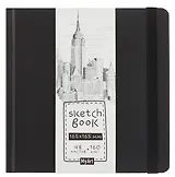 Скетчбук 165*165 48л "МЕГАПОЛИС" белый офсет 160г/м2, тв.обложка, мат.ламинация, резинка