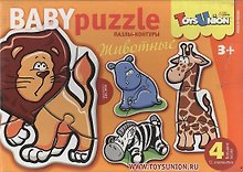 Пазлы-контуры ToysUnion Животные 4 пазла, 11эл. 00-603
