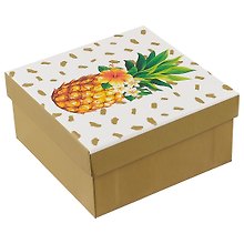 Коробка подарочная "Ананас" 13*13*6.5, картон, квадрат