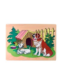 Собака и щенок (D122) (развивающая деревянная игра)