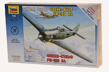 Сборная модель ЗВЕЗДА,Самолет Немецкий истребитель Фокке Вульф FW-190A4 7304