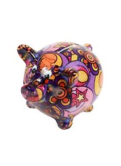 Сувенир, Копилка Свинка с узорами малая, керамика 11*9*8,5см