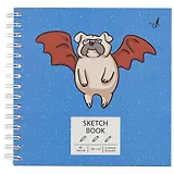 Скетчбук 195*195 80л "Крылатый пёс" белый офсет, 100г/м2, тв.обложка, широкая евроспираль