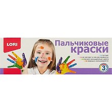 Набор для творчества LORI Пальчиковые краски 3 цв. по 70 мл.( желтый, красный, синий)