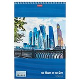 Блокнот А4 60л кл. "Office City" спираль, мел.картон, УФ-лак, жестк.подложка