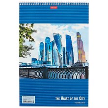 Блокнот А4 60л кл. "Office City" спираль, мел.картон, УФ-лак, жестк.подложка
