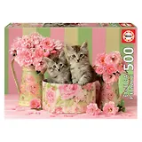 Пазл Educa 500 деталей Котята с розами
