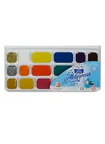 Краски акварельные "Волшебная палитра" с золотым и серебряным, 18 цветов