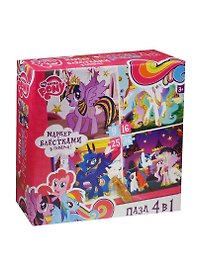 Набор пазлов «My Little Pony» 4в1, 9+16+25+36 элементов + маркер, Origami