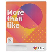 Тетрадь в клетку Likee, 24 листа, в ассортименте