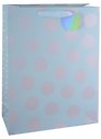 Пакет А3 32*42*11,5 "Silver dots" жен., бум., серебр.блестки сыпучки, тег