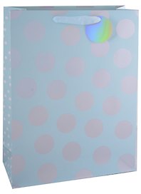 Пакет А3 32*42*11,5 "Silver dots" жен., бум., серебр.блестки сыпучки, тег