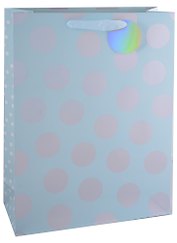 Пакет А3 32*42*11,5 "Silver dots" жен., бум., серебр.блестки сыпучки, тег