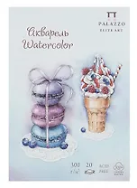 Планшет для акварели А5 20л "Кондитерская" голубой, 300г/м2, 100%хлопок