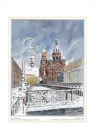 Постер Виды Санкт-Петербурга Канал Грибоедова.Вид на Спас-на-Крови (зима) ср/ф [ХА50-025]