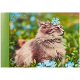 Альбом для рисования Unnika, "Весенний кот", А4, 20 листов, на склейке