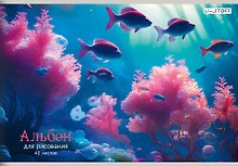Альбом для рисования «Подводный мир» Listoff А4, 40 листов, скрепка