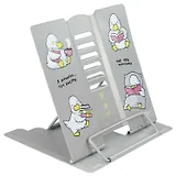 Подставка для книг/учебников "УТЕНОК КНИГОЛЮБ" 15,8x16x12,8см, серая, металл