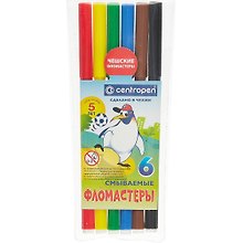 Фломастеры «Пингвины» Centropen, 6 цветов