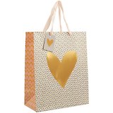 Подарочный пакет «Gold hearts», А4