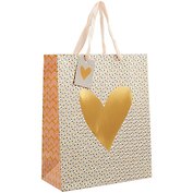 Подарочный пакет «Gold hearts», А4