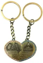 Брелок мет.сердце "Исаакий-Медный-Спас-Мосты" цв.бронза