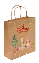 Пакет А4 32*26*12 "Happy New year" НГ, крафт