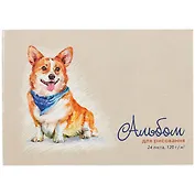 Альбом для рисования Феникс+, "Корги", А4, 24 листа, на скрепке