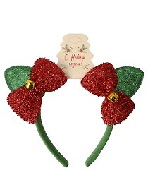 Ободок новогодний Банты с бубенчиками (текстиль) (12-6142-HNY15)