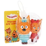 Игрушка пластизоль для ванны «Капитошка» Три кота (Карамелька и Коржик) в сетке