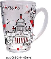Сувенир АКМ Кружка стекло From SPb with love 320мл, без упаковки