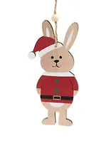 Новогоднее подвесное украшение Зайчик в кофточке (12,5х7) (дерево)