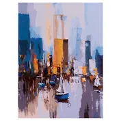 Холст с красками по номерам "Корабли", 30 х 40 см