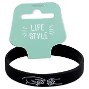 Браслет Рука и лапка (черный) (силикон) (20,2 см)