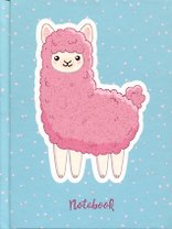Книга для записей А6 64л кл. "Розовая лама" 7БЦ, мат.ламинация, выб.лак, золот.блестки