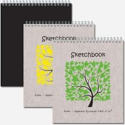 Блокнот для зарисовок «Sketchbook Black», А5+, 20 листов, на спирали, Полином