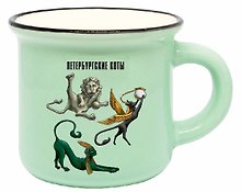 Кружка фарфор.мал.под эмаль "Петербургские коты"
