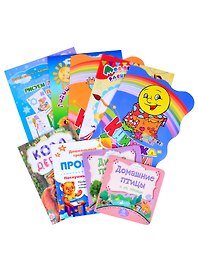 Малышкина каруселька. Веселые и любимые животные в стихах, заданиях, раскрасках. Для детей 2 лет (+CD) (комплект из 9 книг)