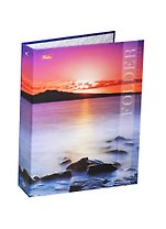 Папка-обложка для тетради со сменными блоками А5 "Закат над рекой" 4 кольца, Hatber