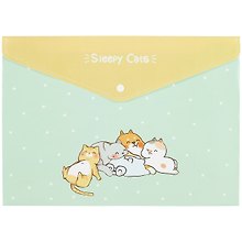Папка -конверт «Sleepy Cats» А4 на кнопке