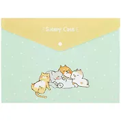 Папка-конверт А4 на кнопке "Sleepy Cats"