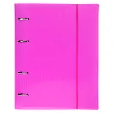 Тетрадь 120 листов, клетка, "Line neon" розовая, на кольцах, на резинке